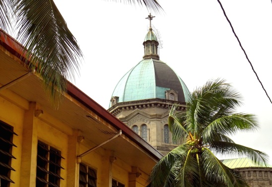 Manila Cathedral and the Headquarters of the Knights of Columbus.  