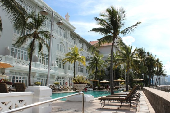 The E & O's back-lawn was turned into a swimming pool in the '50s and remains so today.