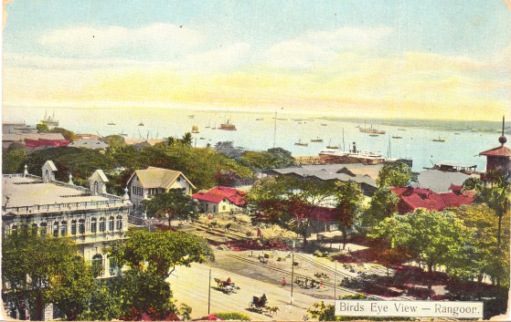 Bird's Eye View of Rangoon, early 1900s. Collection of the Author.