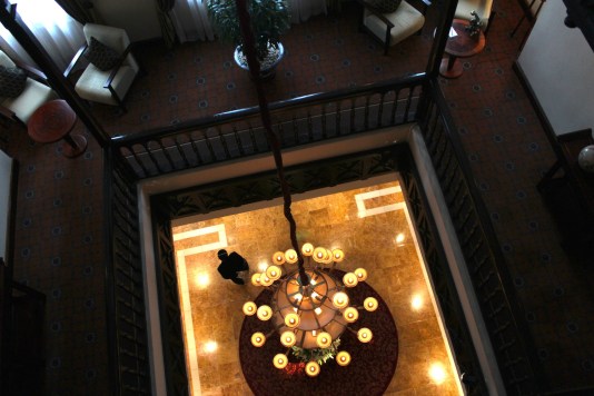 The Hotel's chandelier. 