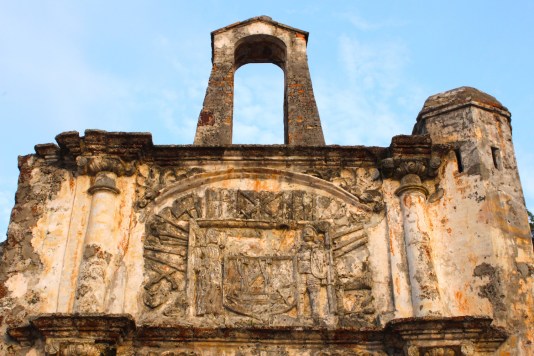 La Porta de Santiago (also known as A Famosa and built in 1511) is all that remains of the Portuguese walled city of Malacca.  