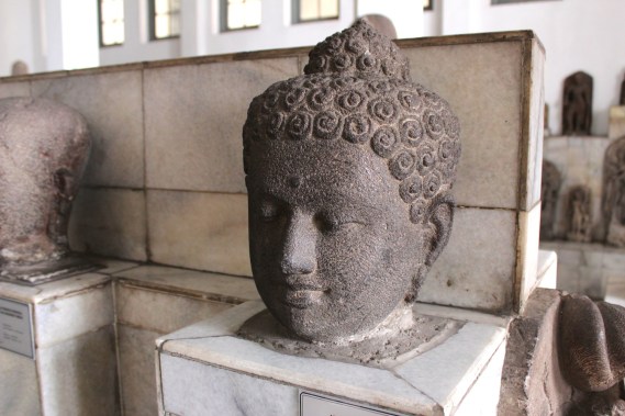 Borobudur Buddha head at the National Museum of Indonesia.